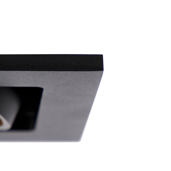 QAZQA Inbouwspot zwart rechthoekig 2-lichts - Qure