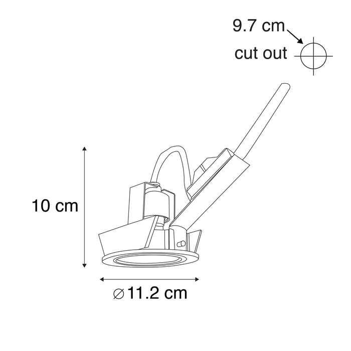 QAZQA Moderne inbouwspot zwart kantelbaar AR70 - Cisco