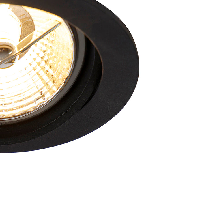 QAZQA Moderne inbouwspot zwart kantelbaar AR70 - Cisco