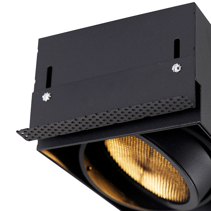 QAZQA Inbouwspot zwart GU10 AR111 Trimless 2-lichts - Oneon Honey