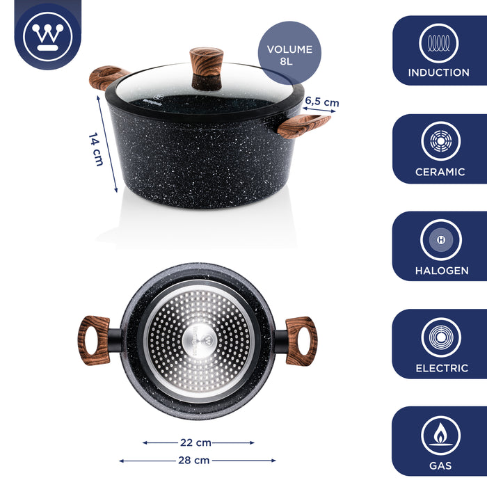 Westinghouse Kookpan  28 cm Black Marble Wood