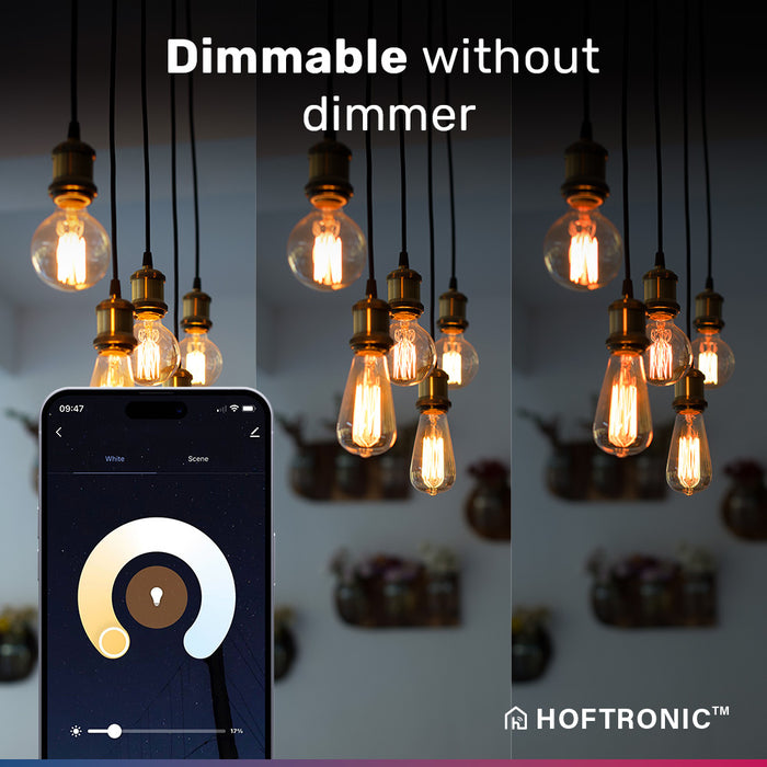 HOFTRONIC 3x Smart LED Filament A60 WiFi + Bluetooth