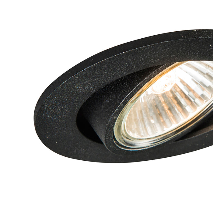 QAZQA Smart inbouwspot zwart kantelbaar incl. Wifi GU10 - Cisco