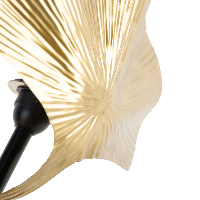 QAZQA Oosterse tafellamp messing met zwart 2-lichts - Louka