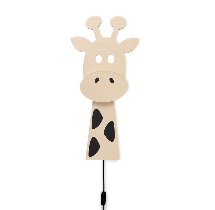 Houten wandlamp kinderkamer | Giraffe - blank
