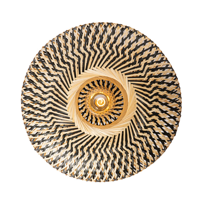 QAZQA Oosterse plafondlamp zwart bamboe 50 cm - Ostrava