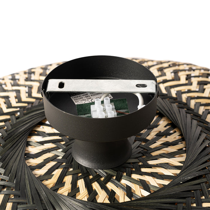 QAZQA Oosterse plafondlamp zwart bamboe 50 cm - Ostrava