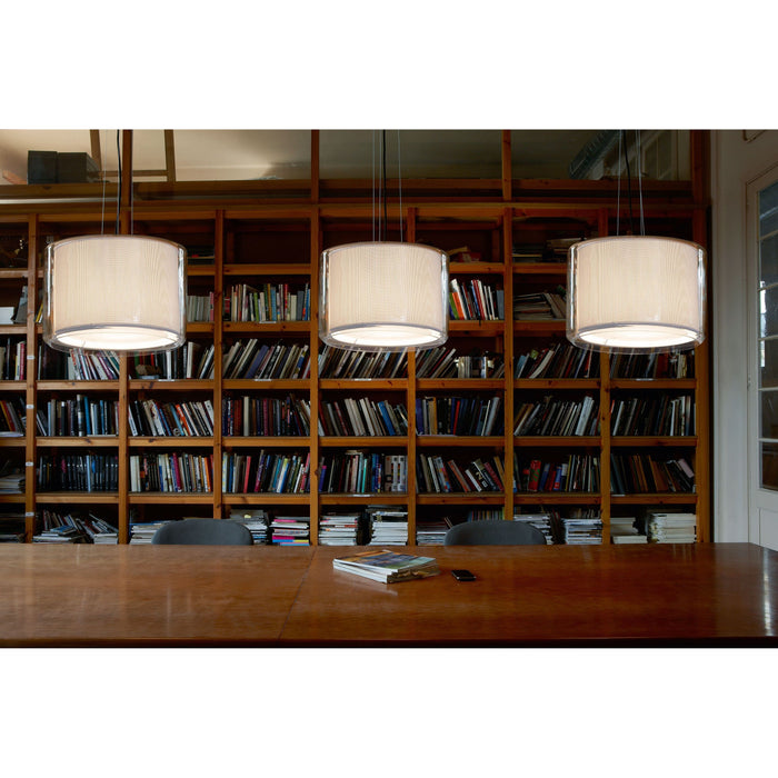 Marset Mercer Ø30 hanglamp naturel geribbeld katoen