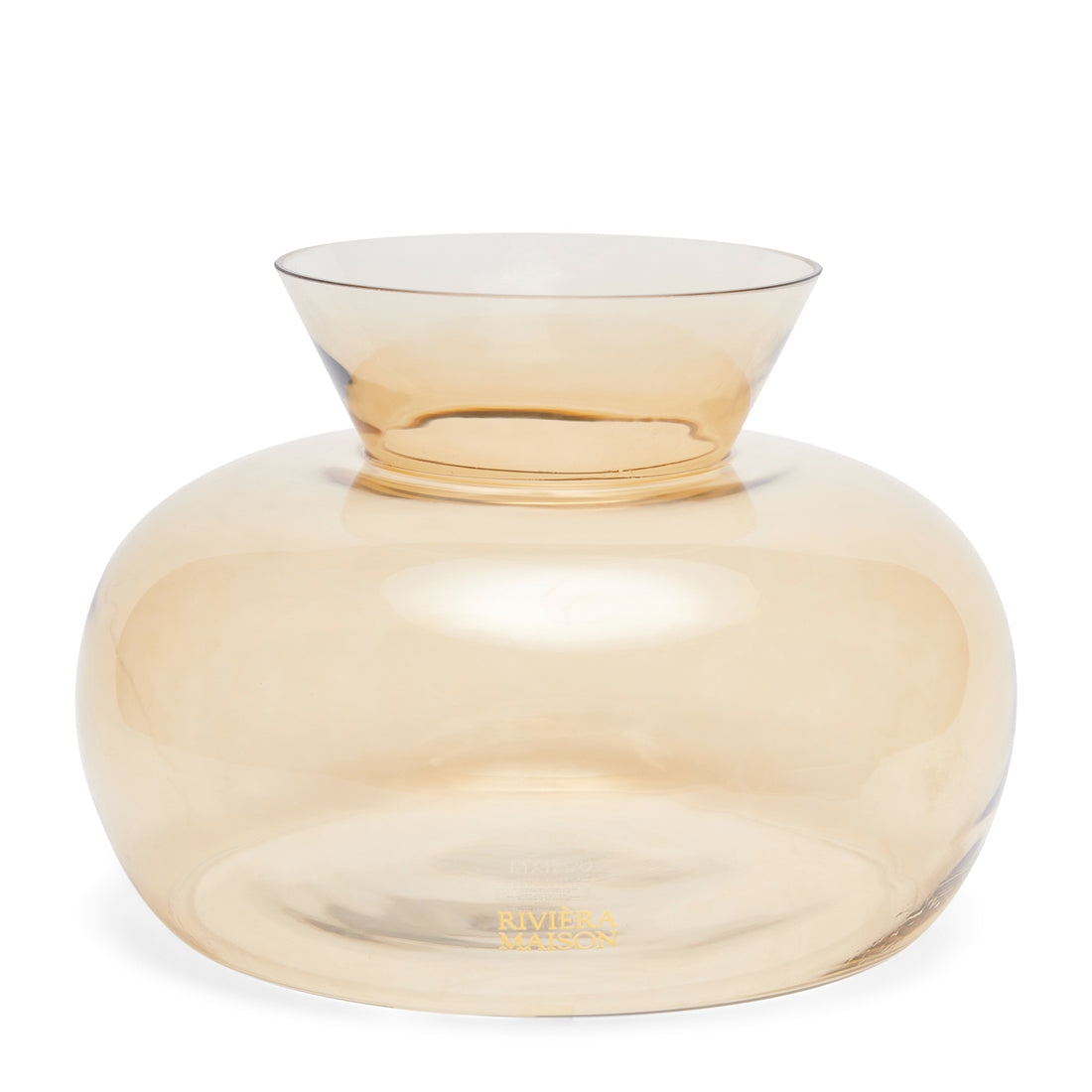 Riviera Maison Glazen vaas, Luxe Bloemenvaas Warm Aramis - Lichtbruin