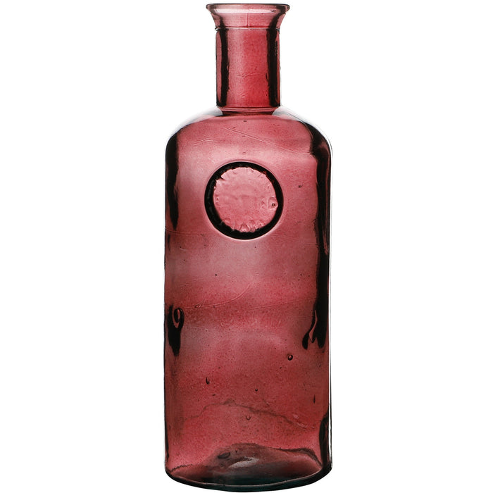 Natural Living Vaas Olive Bottle - robijn rood - glas - D13 x H35 cm