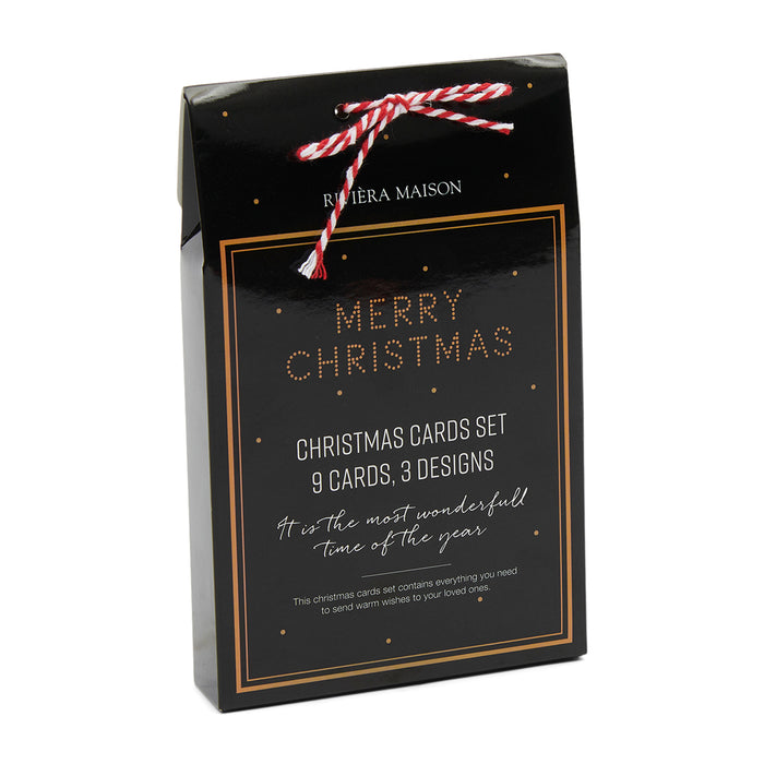 Riviera Maison Kerstkaarten Wonderful Times Zwart - 9 Stuks