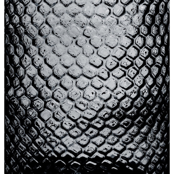 Natural Living Scubs Bottle - grijs geschubt - glas - D18xH42cm