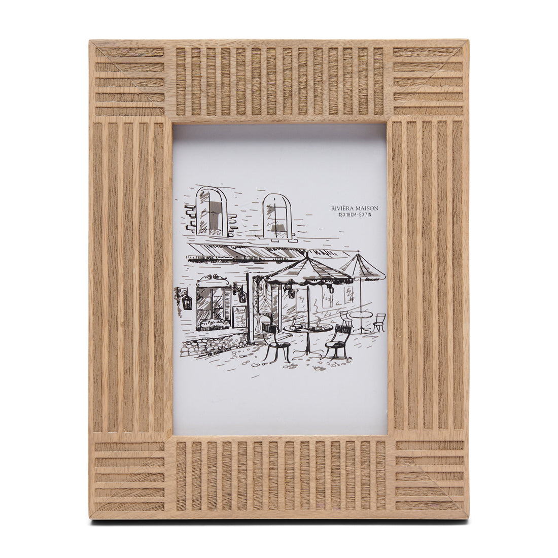 Riviera Maison Fotolijst 13x18 staand, Wanddecoratie - Stripe - Bruin