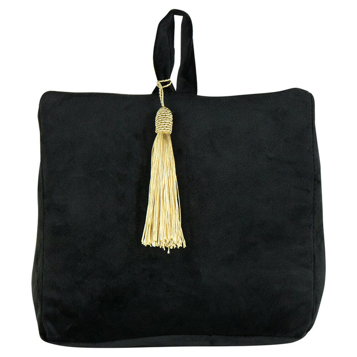 Mars & More Deurstopper - fluweel - zwart kleur - 17 cm