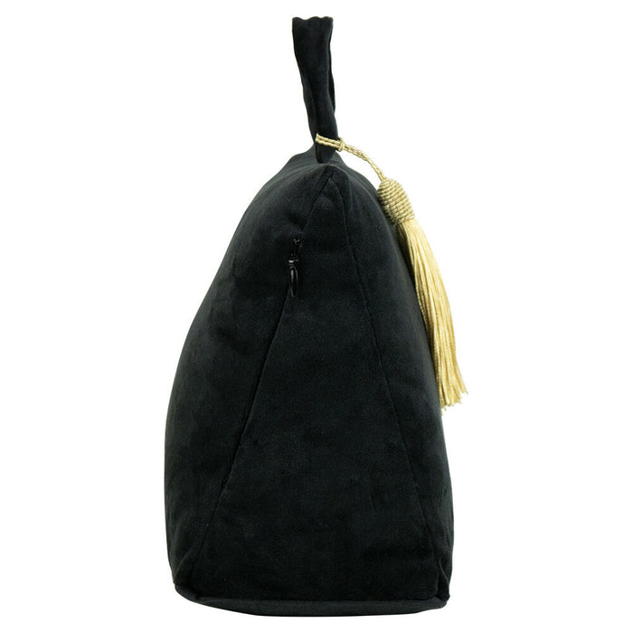 Mars & More Deurstopper - fluweel - zwart kleur - 17 cm