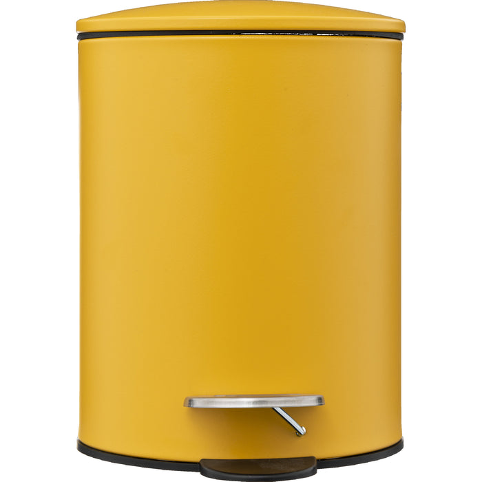 5Five Pedaalemmer - mosterdgeel - metaal - 3L - 23cm - soft close