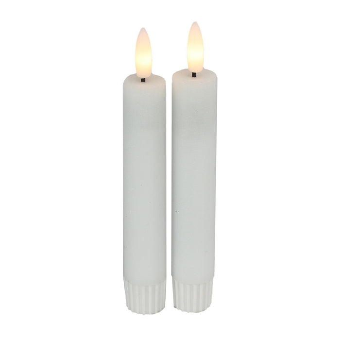 Countryfield Led kaarsen|dinerkaarsen - 2x stuks - wit - 15 cm