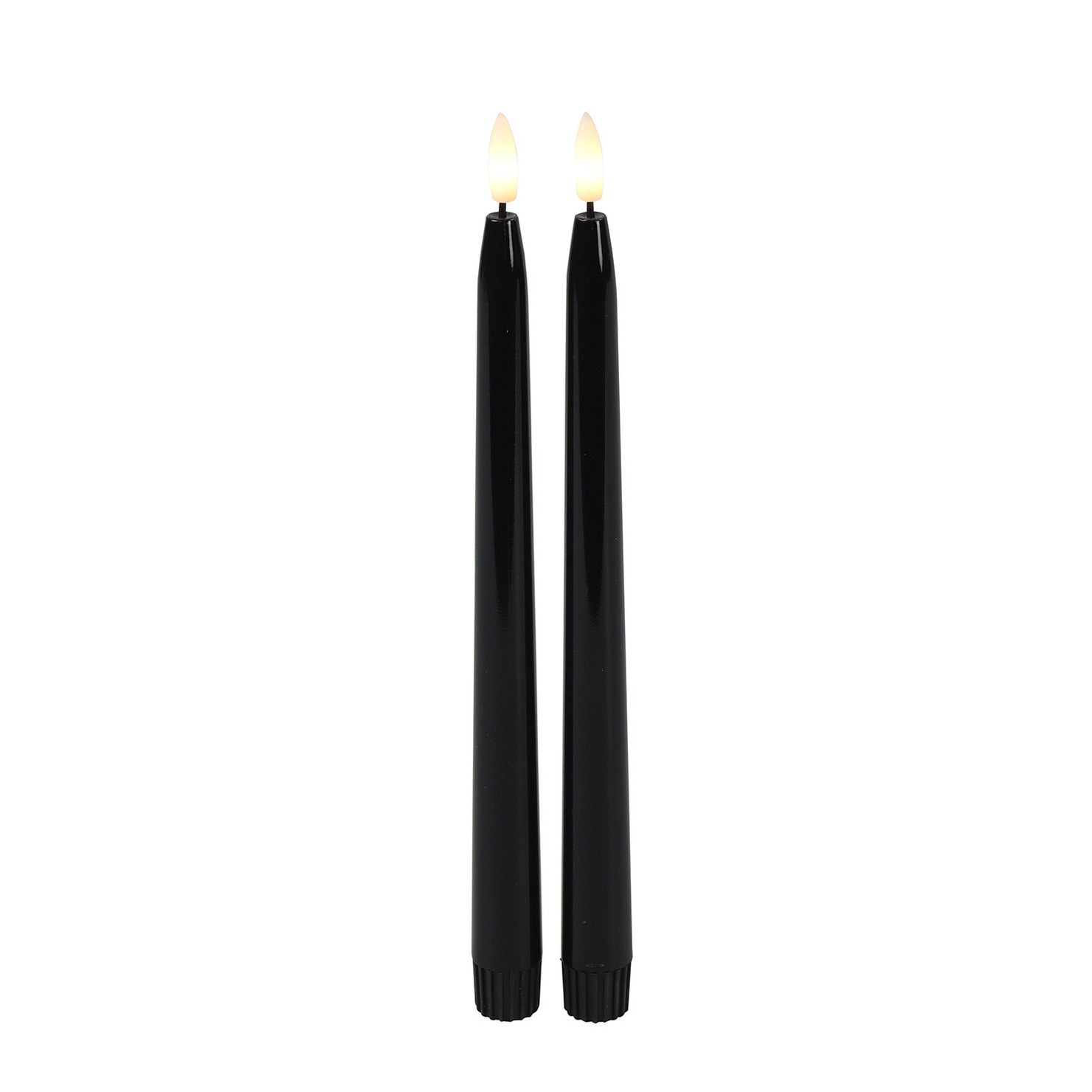 Countryfield Led kaarsen|dinerkaarsen - 2x stuks - zwart - 28 cm