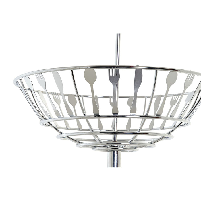 Items Fruitschaal - etagere - 3-laags - zilver - bestek patroon