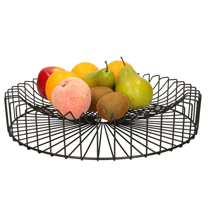 Cosy & Trendy Fruitmand-fruitschaal - metaal - zwart - 40 x 6 cm