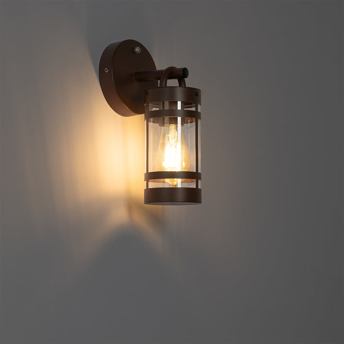 QAZQA Buiten wandlamp roestbruin IP44 met schemersensor - Ruben