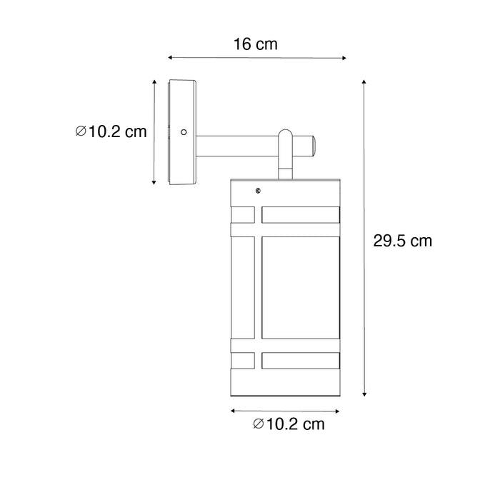 QAZQA Industriële buiten wandlamp roestbruin IP44 - Ruben