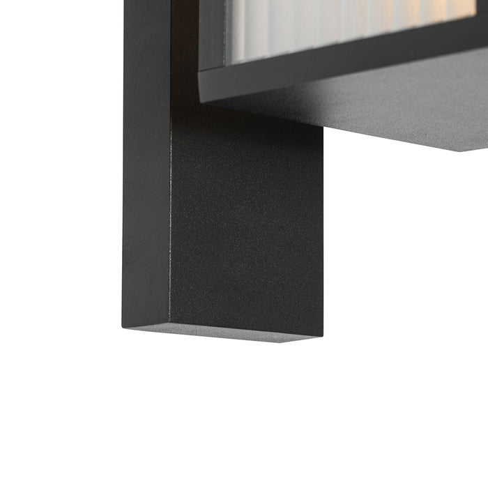 QAZQA Smart buiten wandlantaarn zwart met ribbel glas incl. Wifi A60