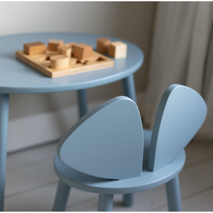 Mouse kinderstoel + kindertafel set light blue