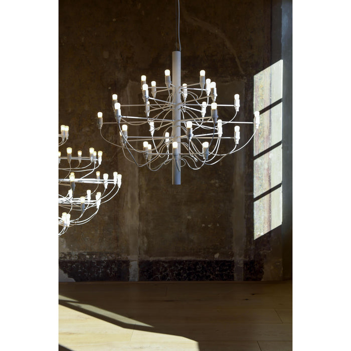 2097|30 by Gino Sarfatti kroonluchter Ø88 transparant chroom