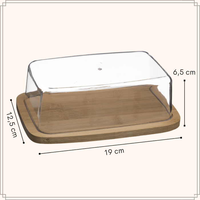 OTIX Botervloot met Deksel Bamboe 19 x 12,5 x 6,5 cm Rechthoekig Bo...