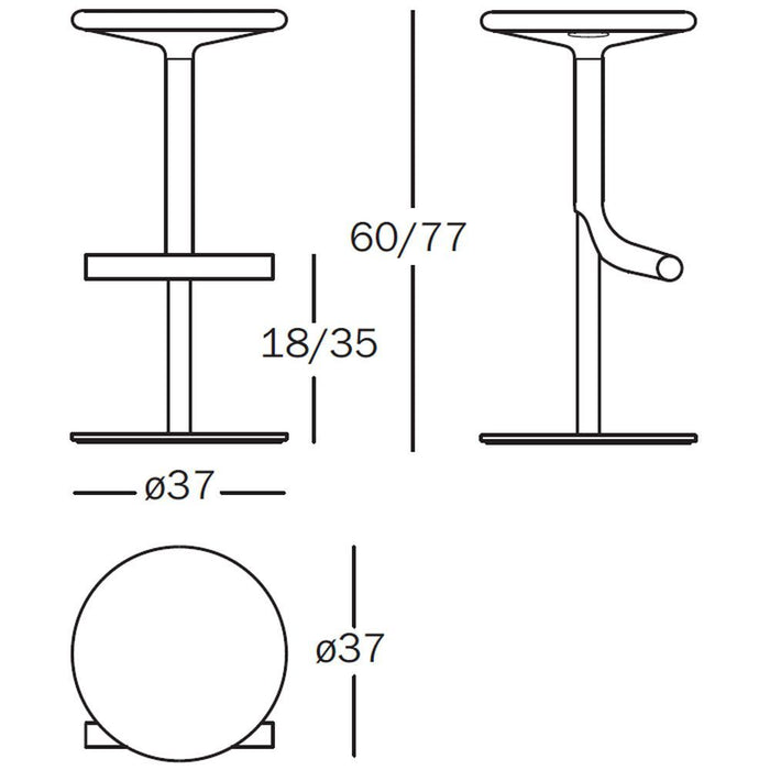 Tibu verstelbare barkruk beige