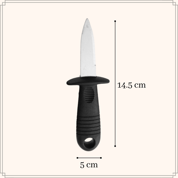 OTIX Oestermes Oesterbreekmes Zwart 14.5x5x1.7 cm RVS
