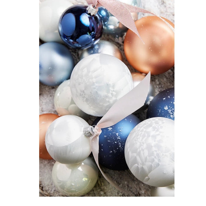 Decoris kerstballen - 4x - donkerblauw - 10 cm - glas - glans