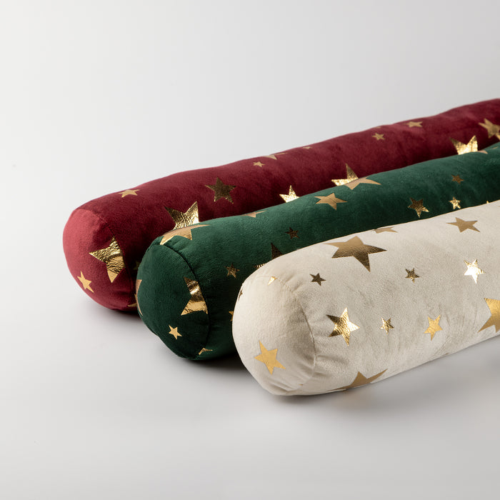 Dutch Decor Tochtstopper 90x10 cm STARS - Tochtrol met sterren - wit