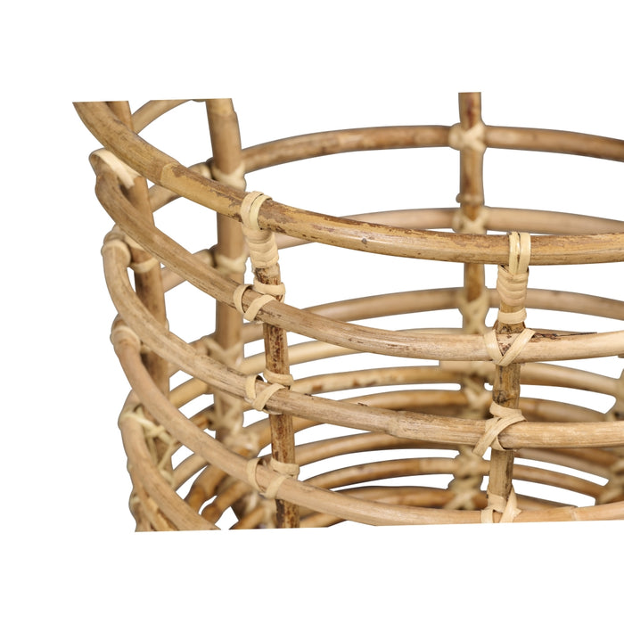 Mand Jurgen - Hout - Naturel - Rotan - 50x40x50cm (BxHxD)