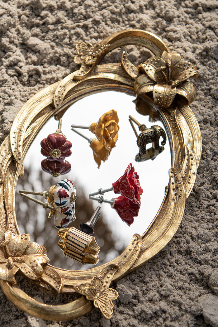 Clayre & Eef Deurknop Ø 4 cm Rood Keramiek