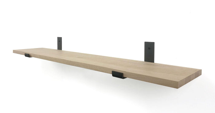 Woodbrothers Eiken 18mm wandplank recht 75x20cm + zwarte dragers