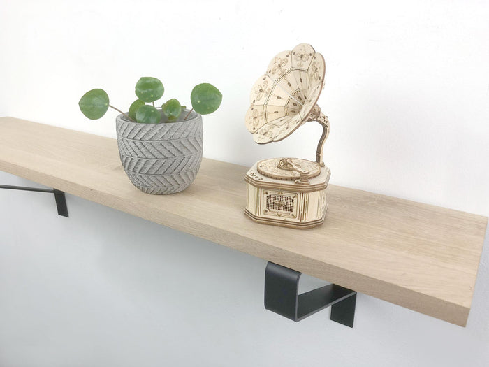 Woodbrothers Eiken 18mm wandplank recht 120cm + 30cm diepe dragers