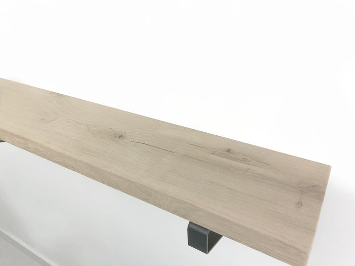 Woodbrothers Eiken wandplank massief recht 50cm op 25cm diepe dragers