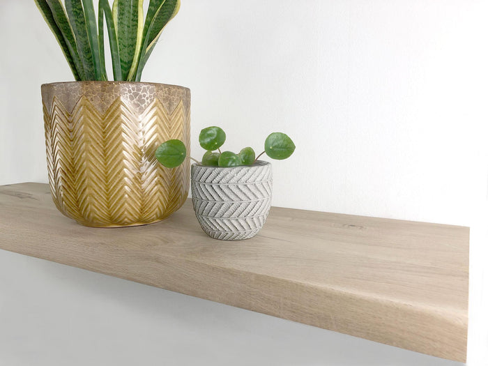 Woodbrothers Zwevende wandplank eiken recht 130x30cm