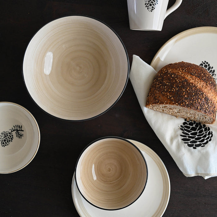 Riviera Maison Ontbijtbord wit, Lunch bord - Dusty Pine Cone