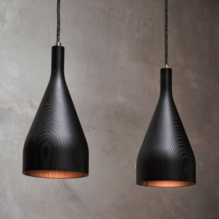 Timber hanglamp small  Ø6.8 messing zwart essen