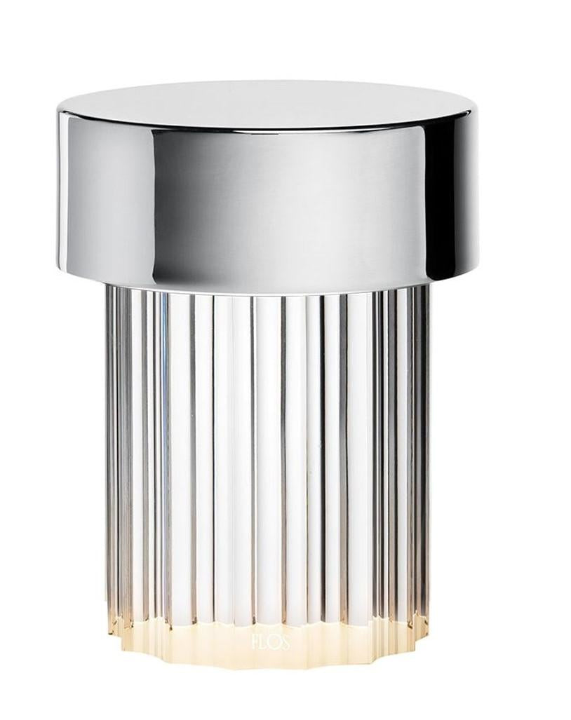 Last Order Fluted tafellamp LED oplaadbaar zilver