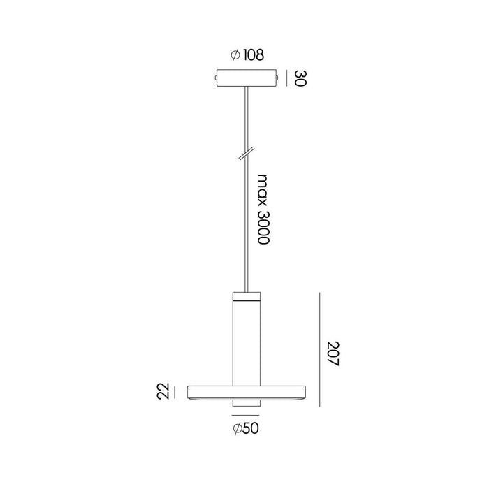 Beads hanglamp LED Ø21.5 box 108 zwart