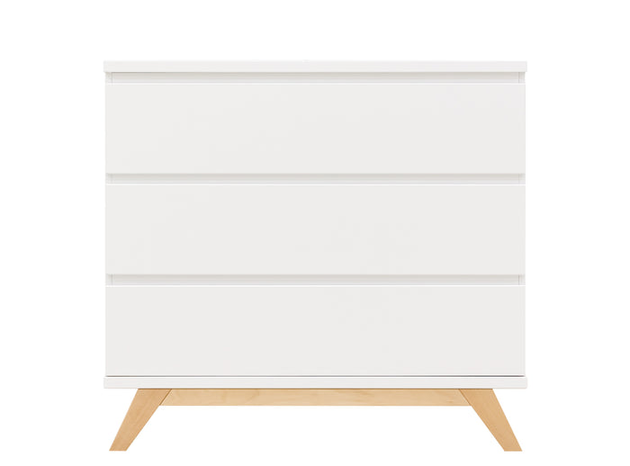 Bopita Lynn commode met 3 laden greeploos - Wit|Naturel
