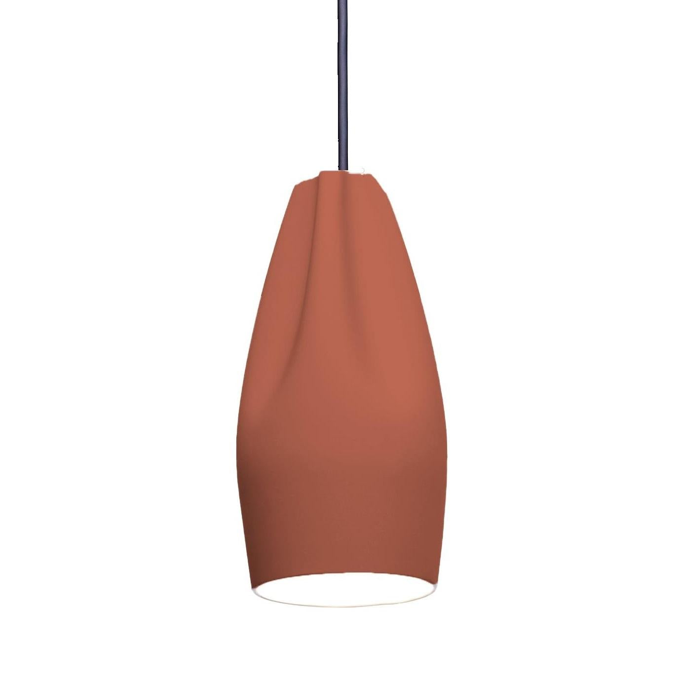 Marset Pleat Box Ø13 hanglamp Ø11.5 terracotta|wit