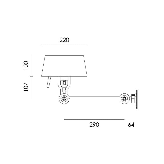 Bolt Bed Underfit Mirror wandlamp met stekker Ash Grey