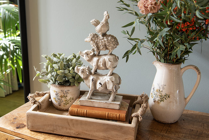 Clayre & Eef Decoratie Dienblad  37x25x7 cm Bruin Hout Rechthoek