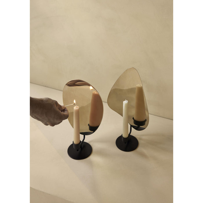 Audo Copenhagen Flambeau kandelaar large Bronzed Brass|Grey