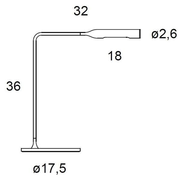 Lumina Flo Bedside tafellamp LED 2700K geborsteld nikkel